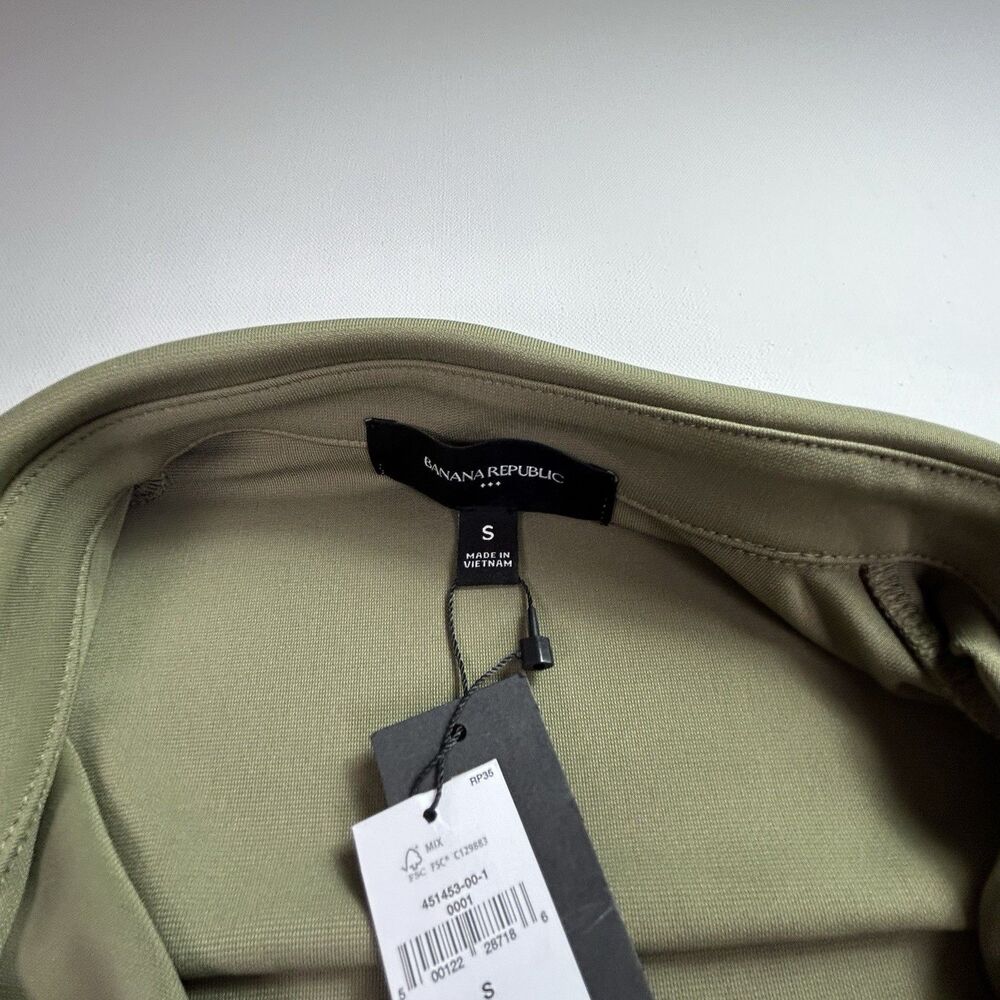Banana Republic Olive Green Cap Sleeve Shirt Dress - Picture 4 of 15